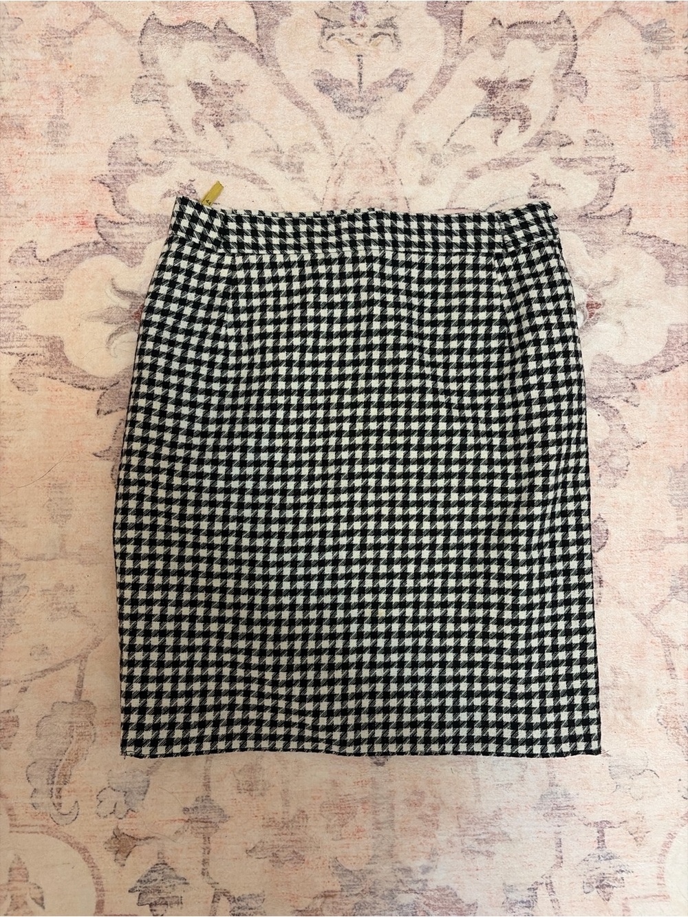 Black and White Houndstooth Pencil Skirt